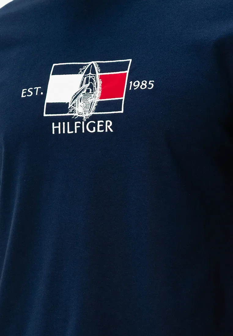 Футболка с логотипом, crew neck, Tommy Hilfiger, темно-синий — фото 3