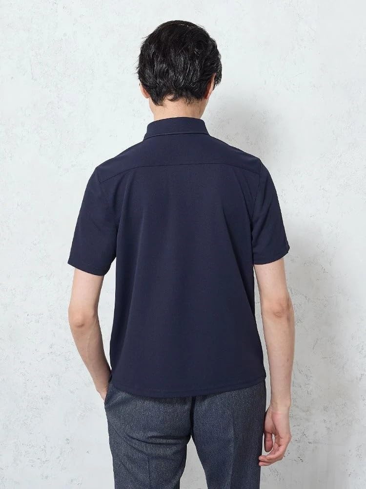 

Мужская деловая рубашка-поло с коротким рукавом PSFA P.S.Fa, темно-синий