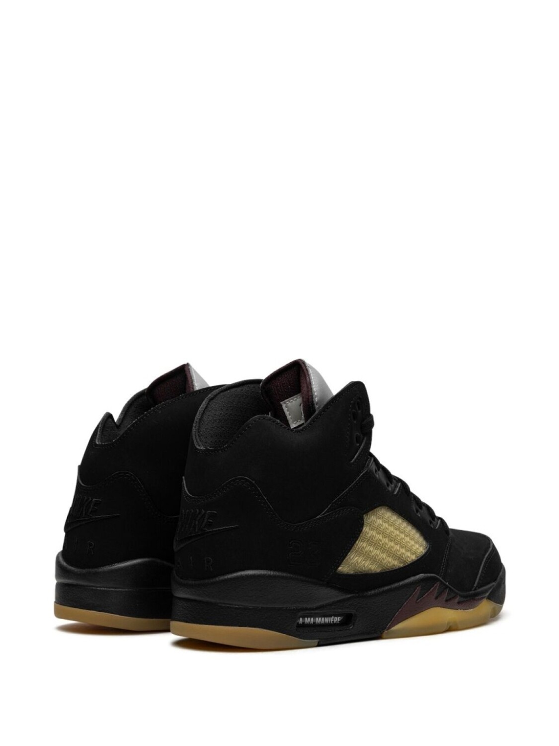 Jordan кроссовки Air Jordan 5 Black из коллаборации с A Ma Maniére, черный — фото 3