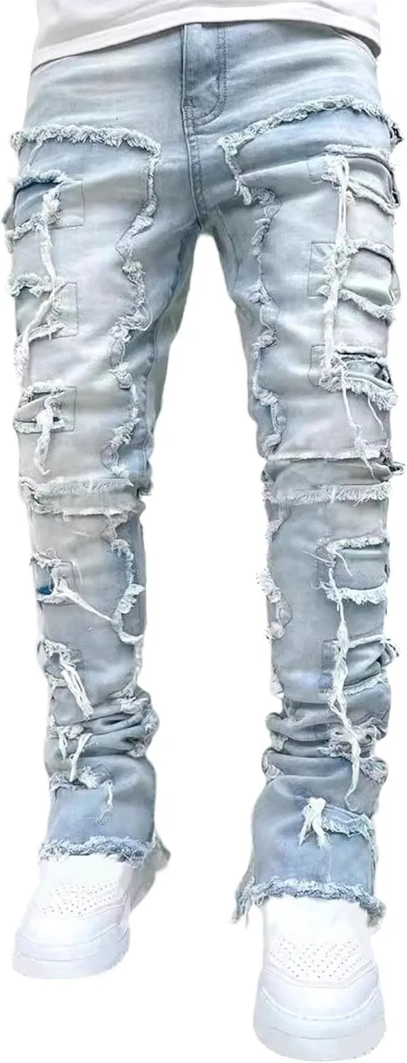 Джинсы скинни потертые Light Blue