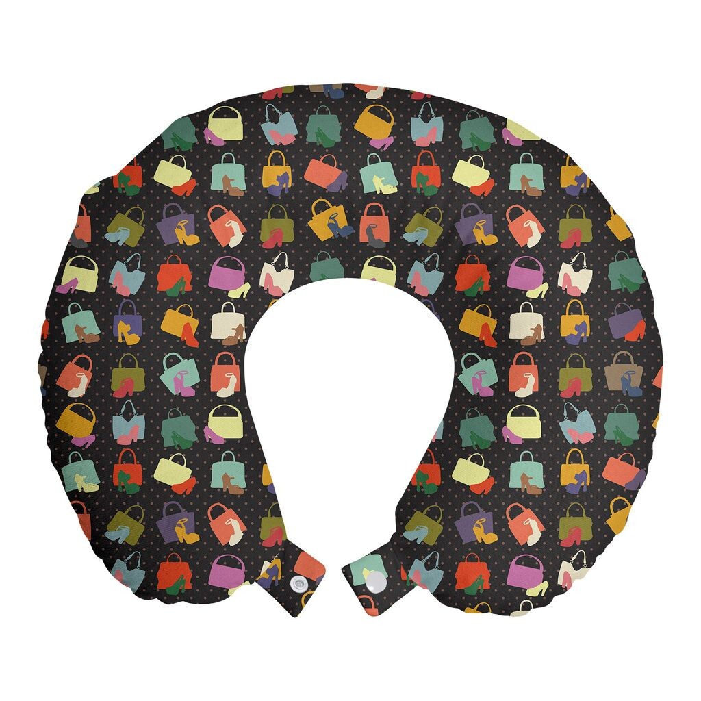 

ABAKUHAUS Fashion Travel Pillow Neck Support, женская обувь и сумки в стиле ретро, ​​дорожные принадлежности из пенопласта для самолета и автомобиля, 30x30 см, многоцветный серый кокса