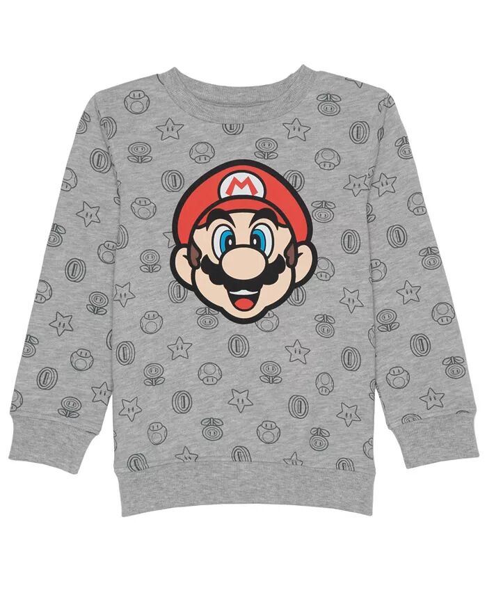 

Флисовая толстовка для малышей и маленьких мальчиков Mario Bros., серый