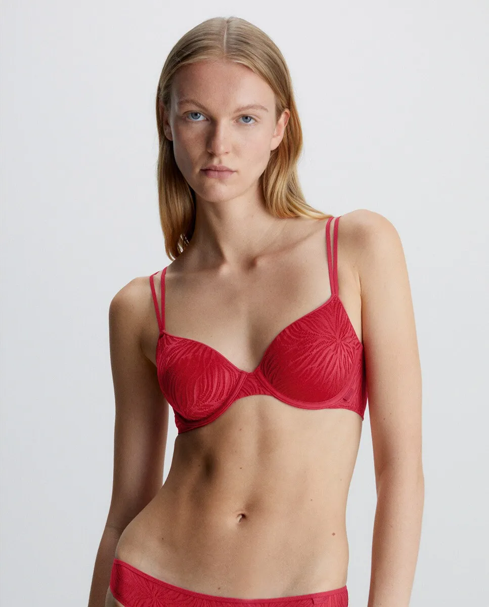 

Классический бюстгальтер на косточках - Sheer Marq Lace Calvin Klein, красный
