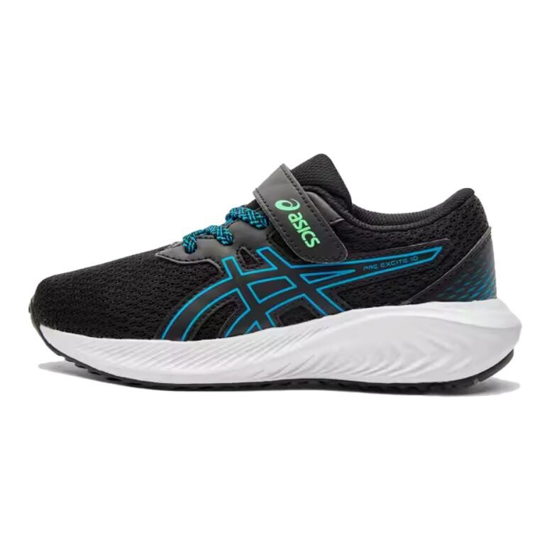

Кроссовки для детей, детские, низкие, черные/синие Asics, черный/синий