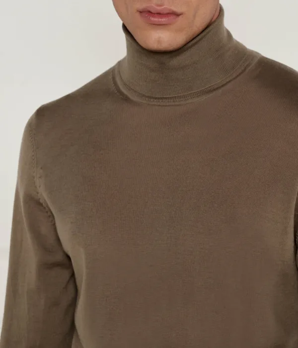 Шерстяная водолазка Musso-p Slim fit Boss, бежевый — фото 4