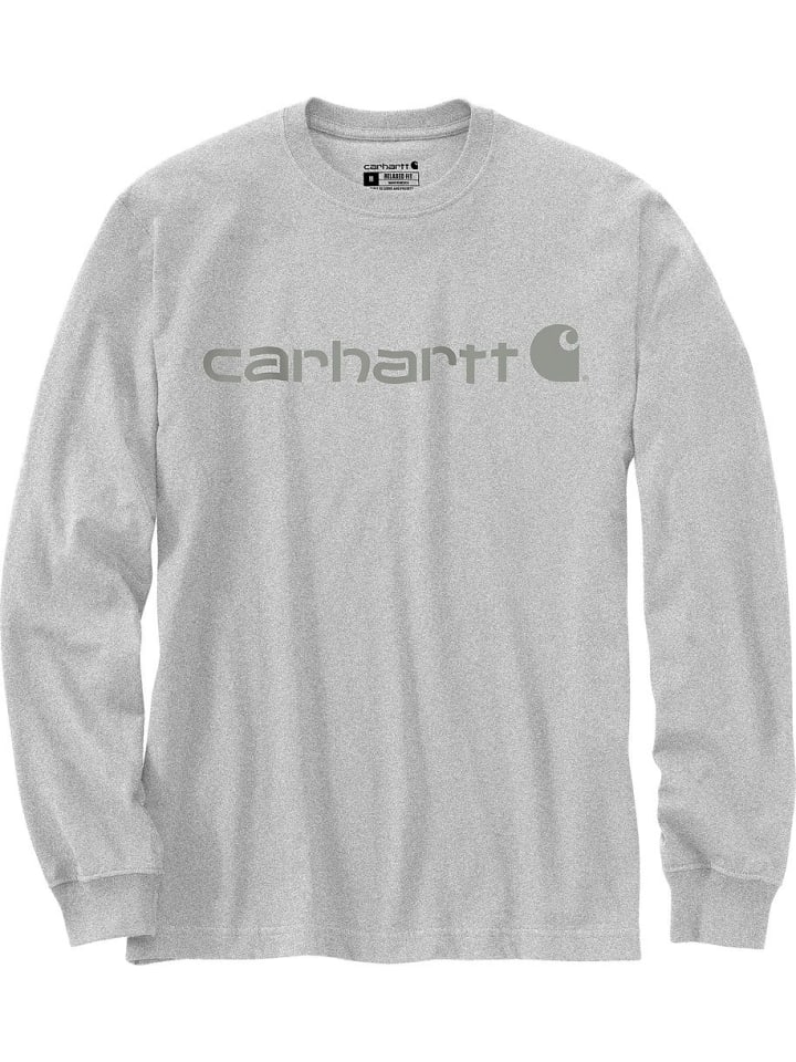 

CARHARTT Футболка "Dearborn Relaxed LS Logo T-Shirt" серого цвета, Серый, CARHARTT Футболка "Dearborn Relaxed LS Logo T-Shirt" серого цвета