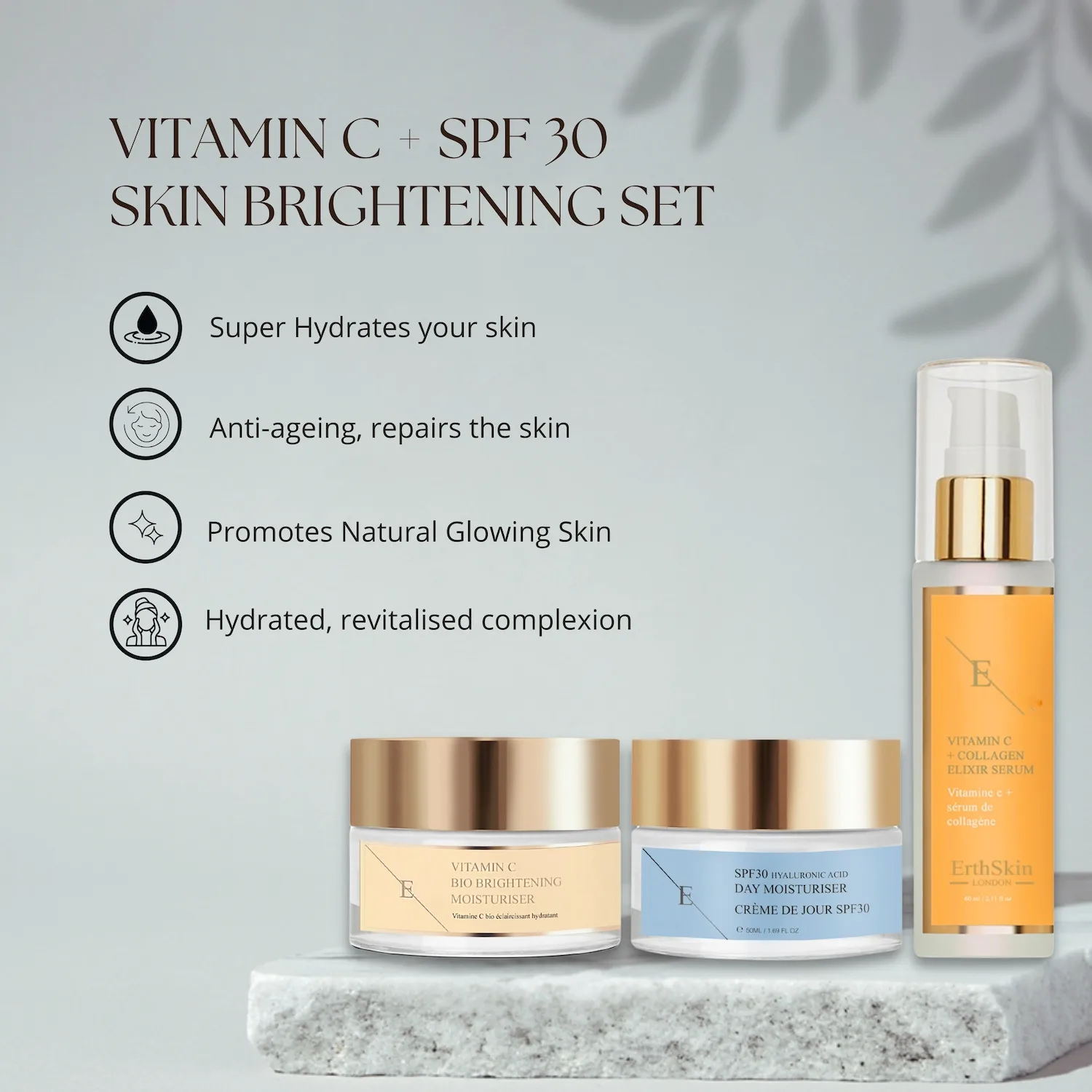 Набор ErthSkin London — Для ухода за лицом «Сияние» и SPF-трио , 1 шт, 60 мл — фото 2