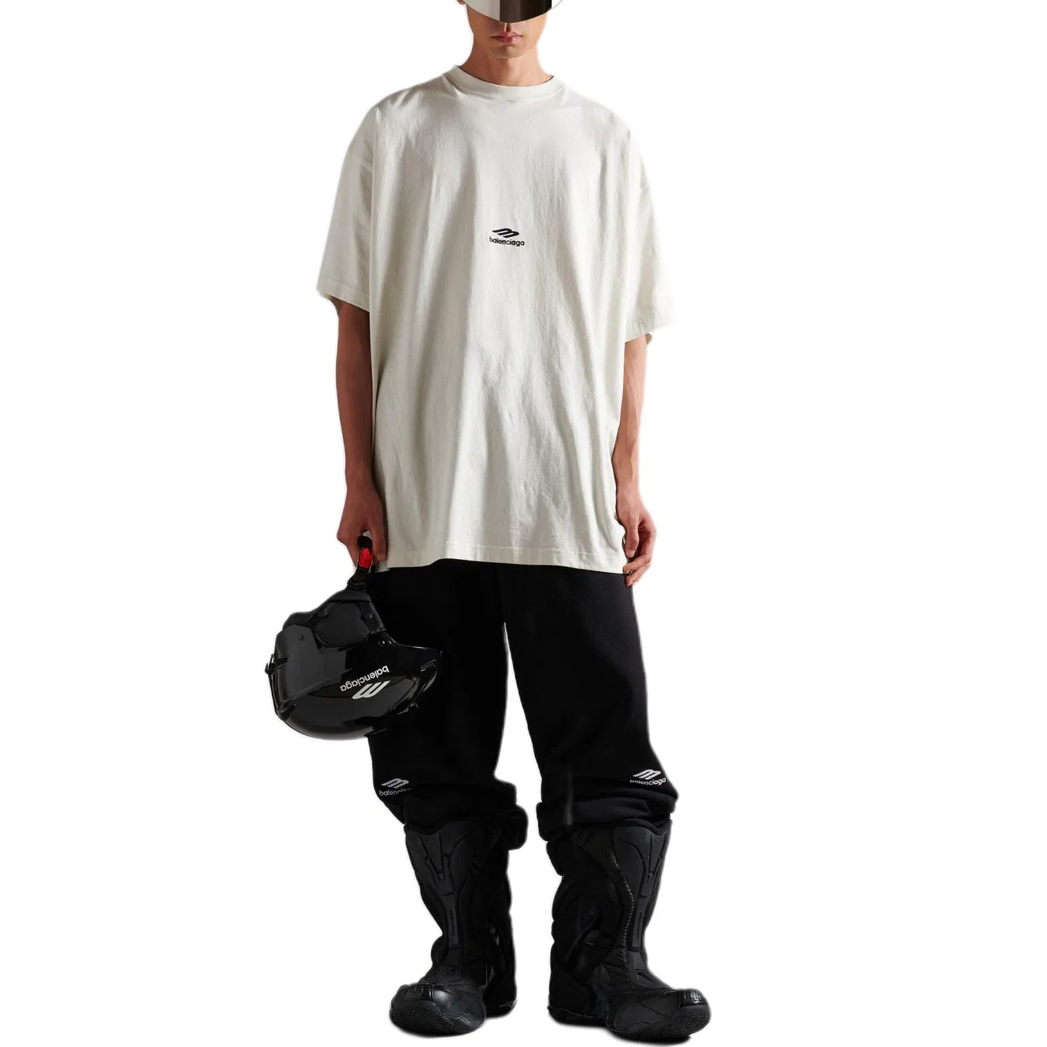 Футболка оверсайз Balenciaga 3B Sports Icon мел — фото 4