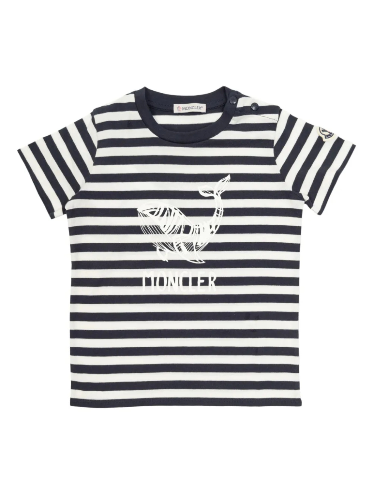 

Футболка в полоску Moncler Enfant, синий