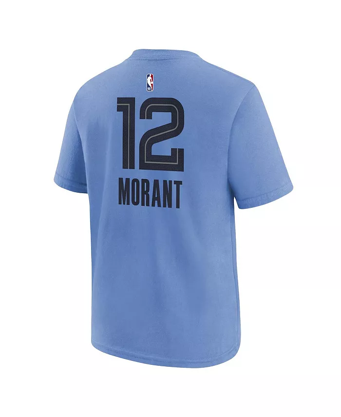 Футболка игрока Big Boys Ja Morant Memphis Grizzlies Statement Edition с именем и номером, светло-голубая Jordan — фото 2