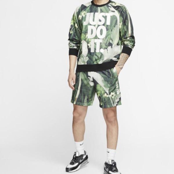 Шорты спортивные jdi floral umni short для мужчин Nike, зеленый — фото 3