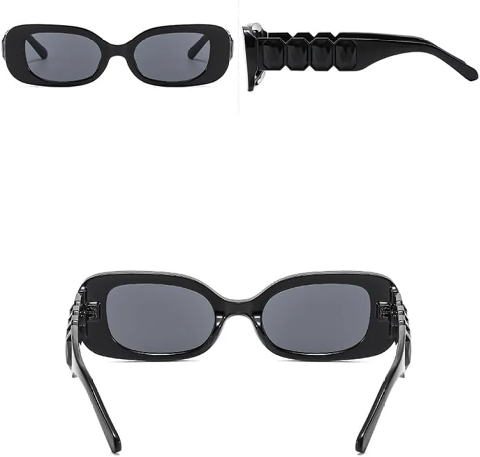 

Модные прямоугольные солнцезащитные очки для женщин и мужчин, ретро-очки в квадратной оправе, трендовые модели, защита от ультрафиолета UV400 MTZJH, White Black