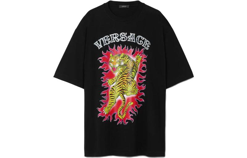 

VERSACE Футболка мужская черная SS23, Черный, VERSACE Футболка мужская черная SS23