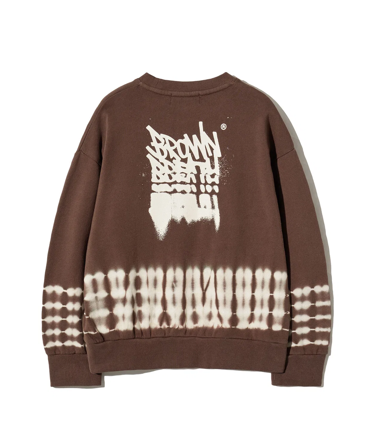 Детский свитшот с пигментным окрашиванием Tag коричневого цвета от Brownbreath Kids — фото 2