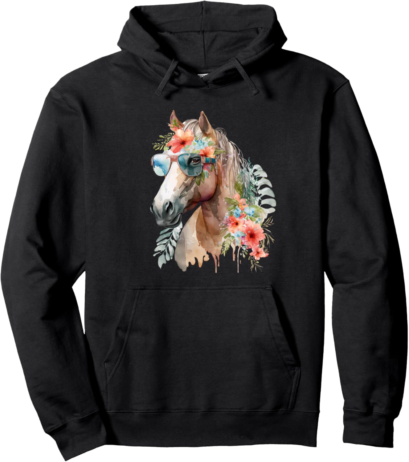 

Забавная толстовка с изображением лошади для мужчин и женщин Funny Animal Horse Design Women Men, черный