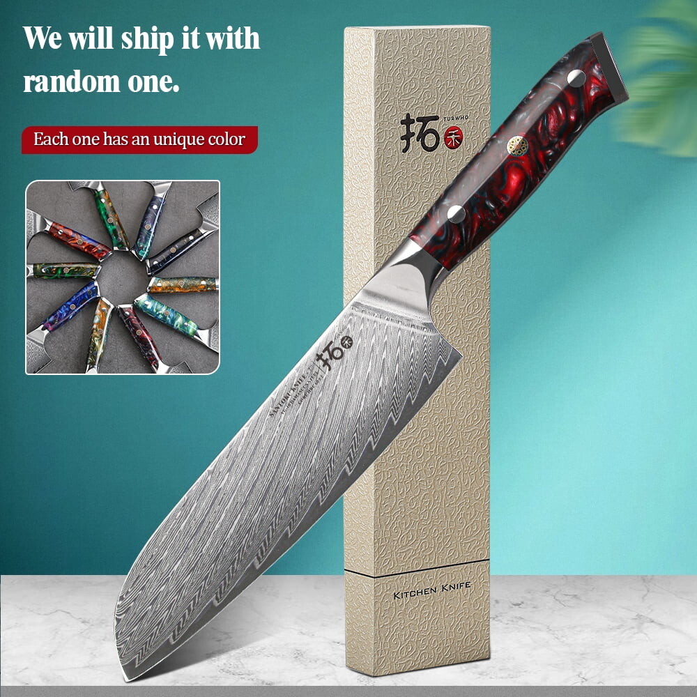 

Нож японский с узором Turwho Santoku VG10