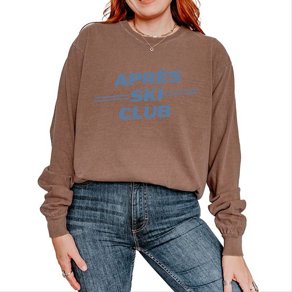 

Футболка с длинным рукавом и принтом Aprés ski club lines Simply Sage Market, Espresso