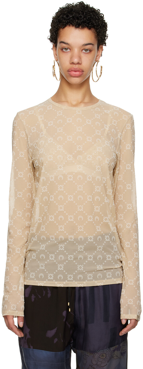 

Футболка с длинными рукавами Marine erre Beige Moonogram Marine Serre