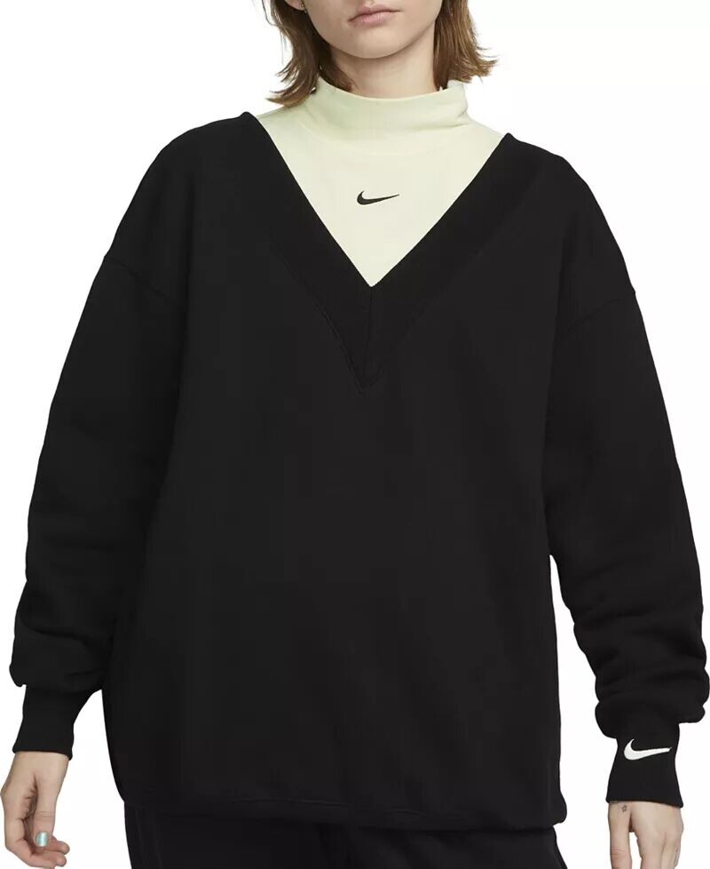 

Женский свободный свитшот с v-образным вырезом из флиса Nike Sportswear Phoenix, черный