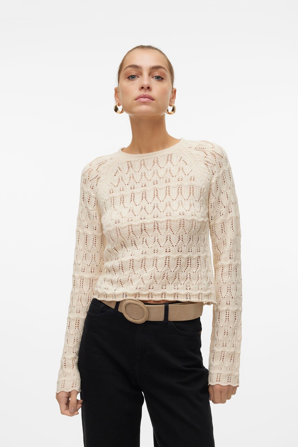 

Летний свитер крючком Vero Moda, бежевый