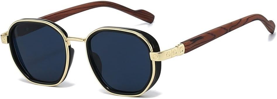 

Модные квадратные солнцезащитные очки для женщин, защита от УФ-излучения UV400, ретро-металлические, трендовые градиентные солнцезащитные очки для мужчин SKFGNX, Golden Dark Blue