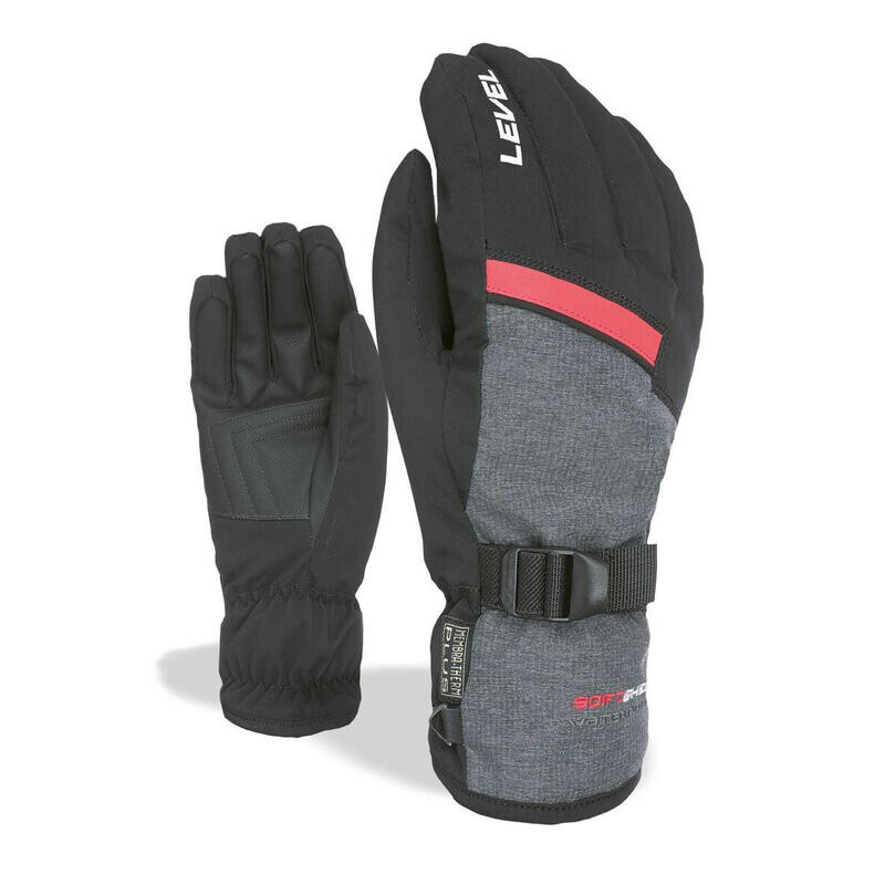 

Водонепроницаемые лыжные перчатки Level, цвет black/gris/red