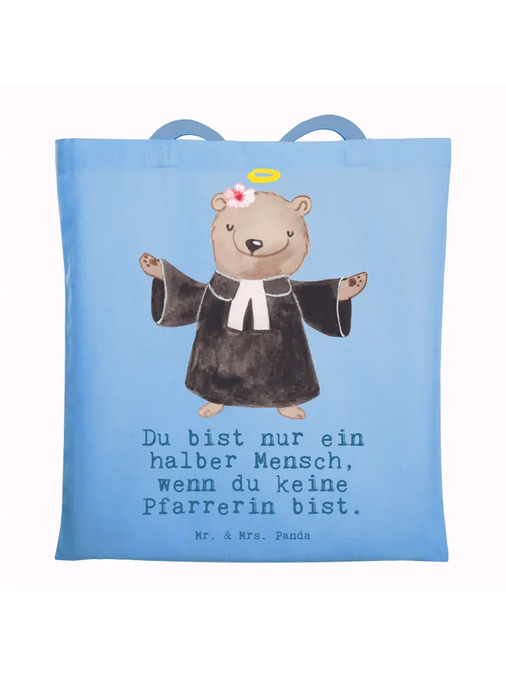 

Сумка для переноски Mr & Mrs Panda Pfarrerin Herz, небесно-синий