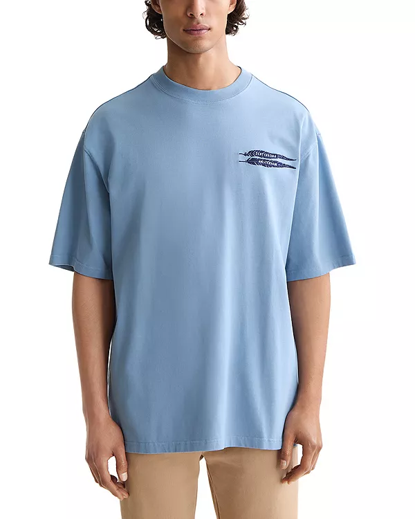 

Футболка свободного кроя с рисунком Scotch & Soda, синий