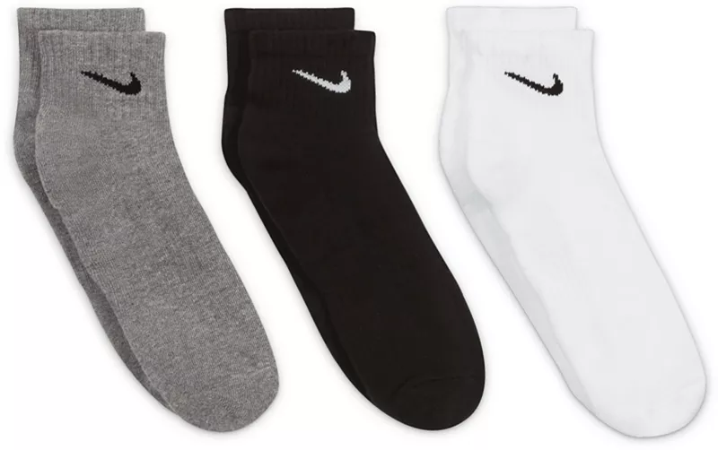 Мужские носки для гольфа с амортизацией Nike Dri-FIT на каждый день — 3 шт, серый/белый/черный — фото 3