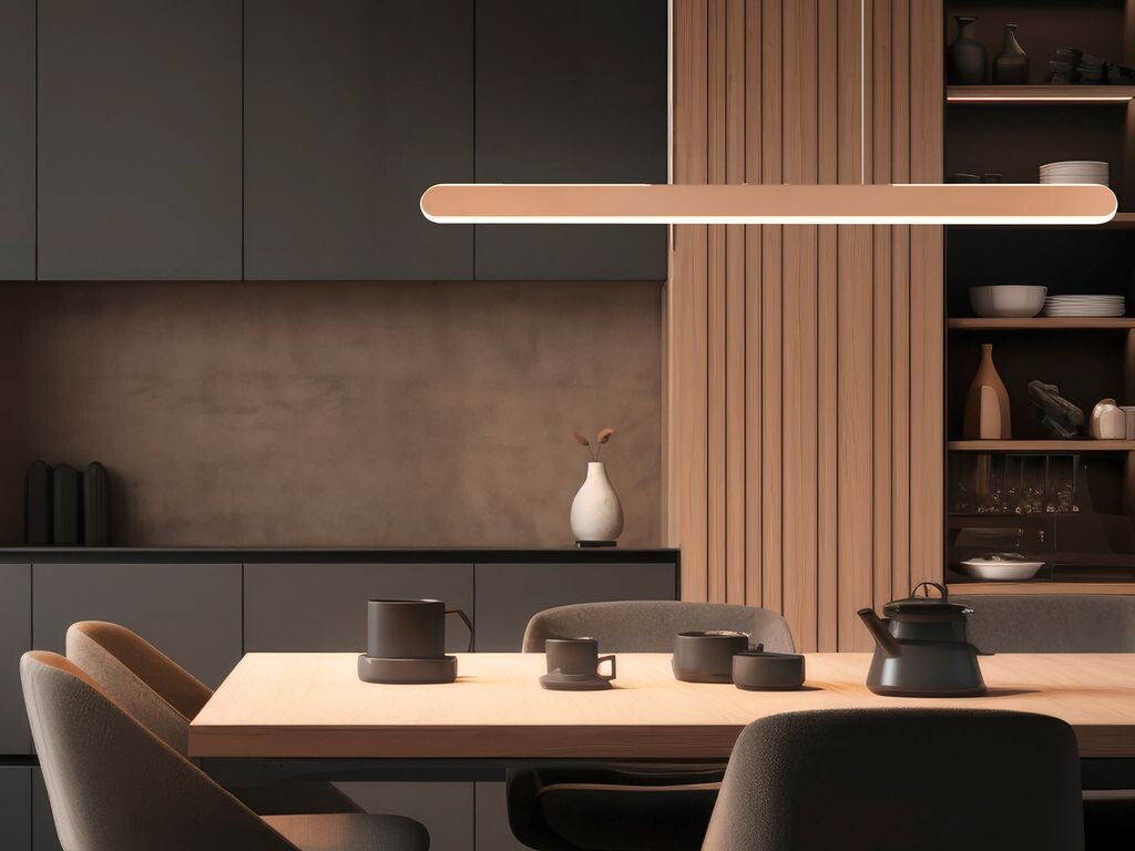 

Подвесной светильник Coffee, регулируемый по высоте, ширина 100см. TRIO