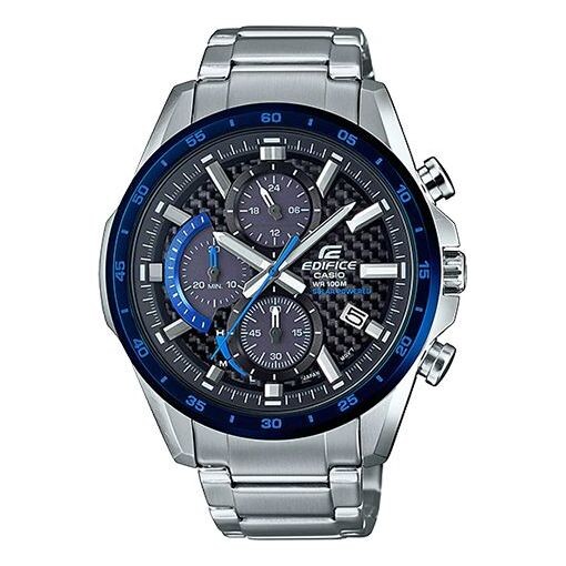 

Часы CASIO EDIFICE Quartz Men'ses Black/Blue/ Mens Silver Analog, цвет silver