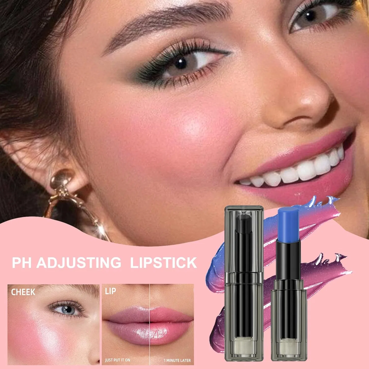 Набор из 2 цветоменяющихся увлажняющих бальзамов для губ PH Lipstick, 3.3 г, Generic — фото 2