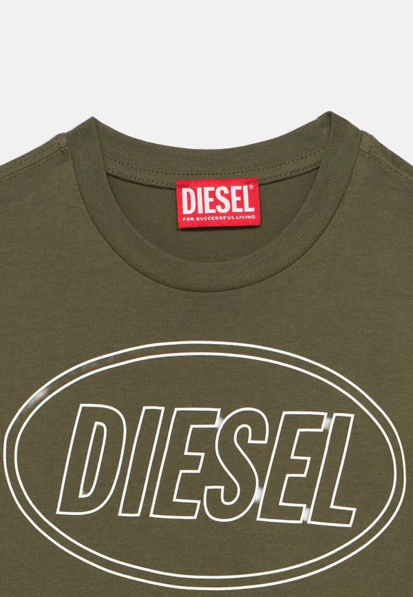 Футболка унисекс с принтом в виде круга Diesel, Army Green — фото 3