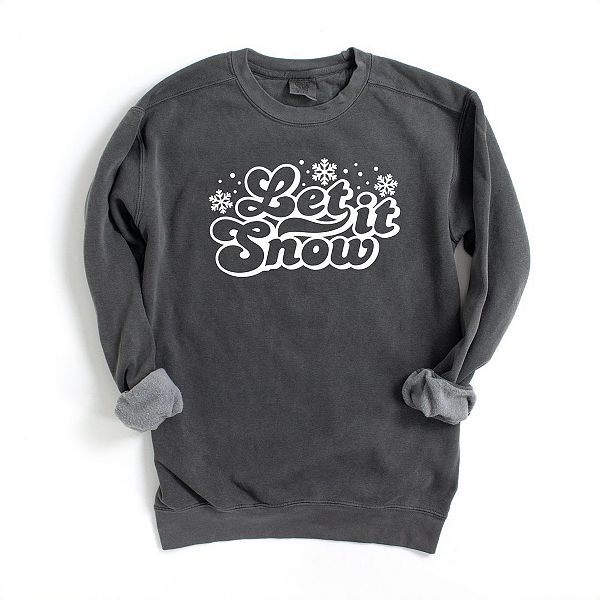 

Ретро свитшот с принтом let it snow Simply Sage Market