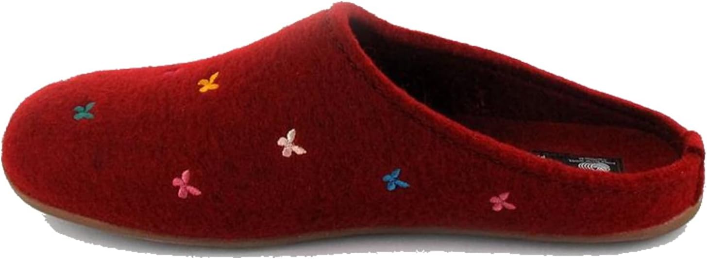 

Женские тапочки-мюли HAFLINGER Fafalline из шерстяного фетра с мотивом бабочки, унисекс, Chili