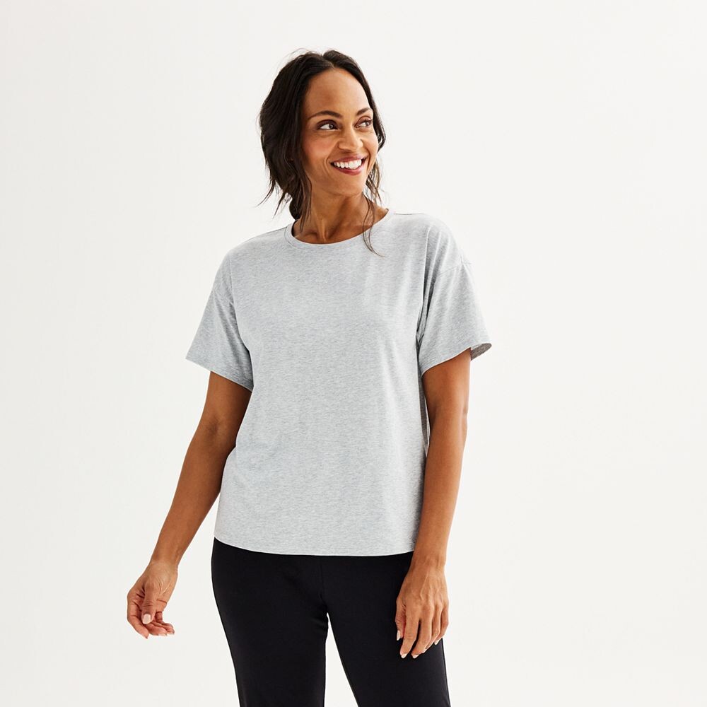 

Женская футболка для сна Sonoma Goods For Life из хлопка и модала, цвет Medium Cumulus Heather