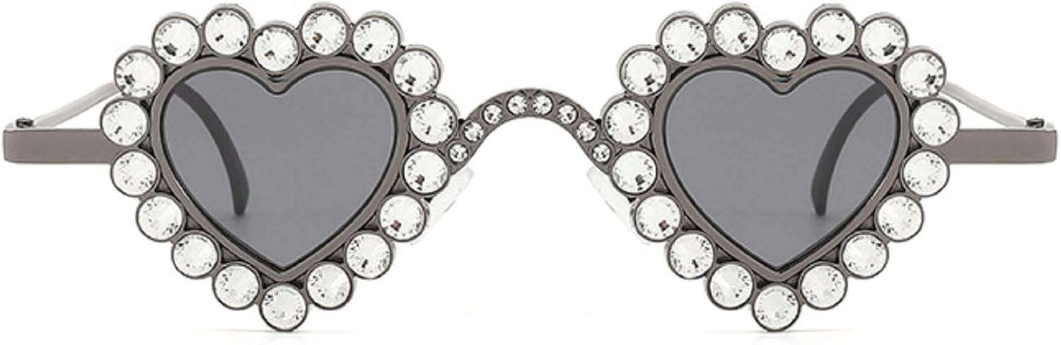 

Женские солнцезащитные очки в маленькой оправе в форме сердца со стразами, роскошные солнцезащитные очки в стиле панк, винтажные очки с сердечками, 2024 год mincl, Black