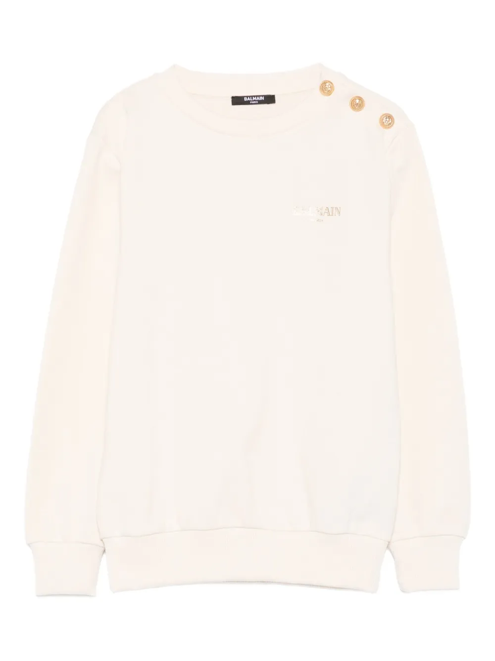 

Толстовка с логотипом и пуговицами Balmain Kids, нейтральный