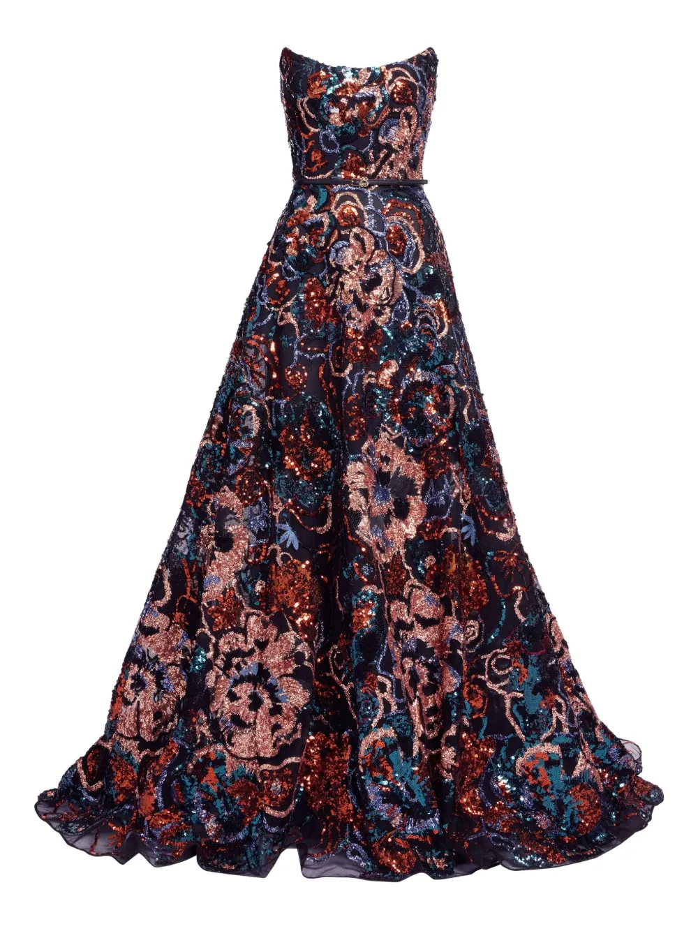 

Макси-платье, украшенное пайетками Elie Saab, черный