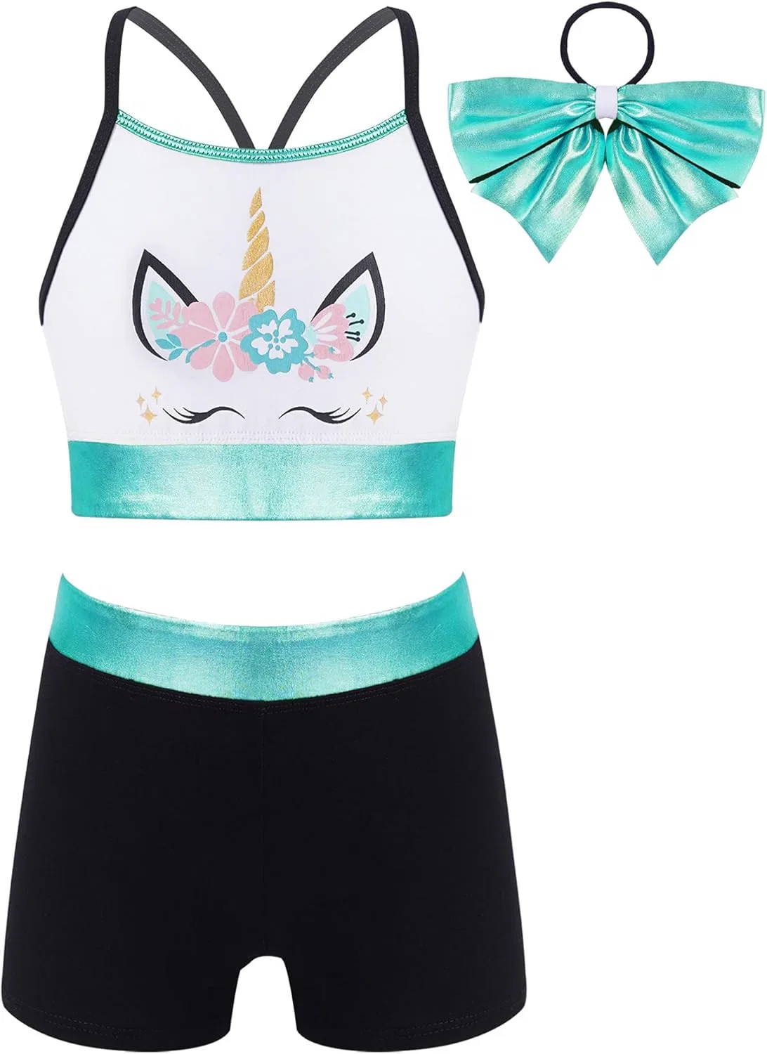 Детский спортивный комплект с принтом лошадки Manyakai, 3 предмета, Mint Green