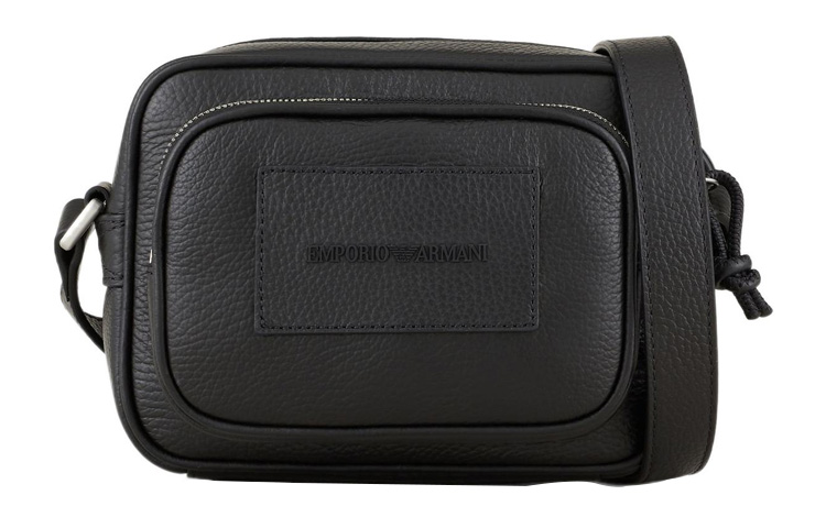 

Emporio Armani Сумка для фотоаппарата из мятой кожи, наплечная сумка, сумка через плечо, мужская, черная