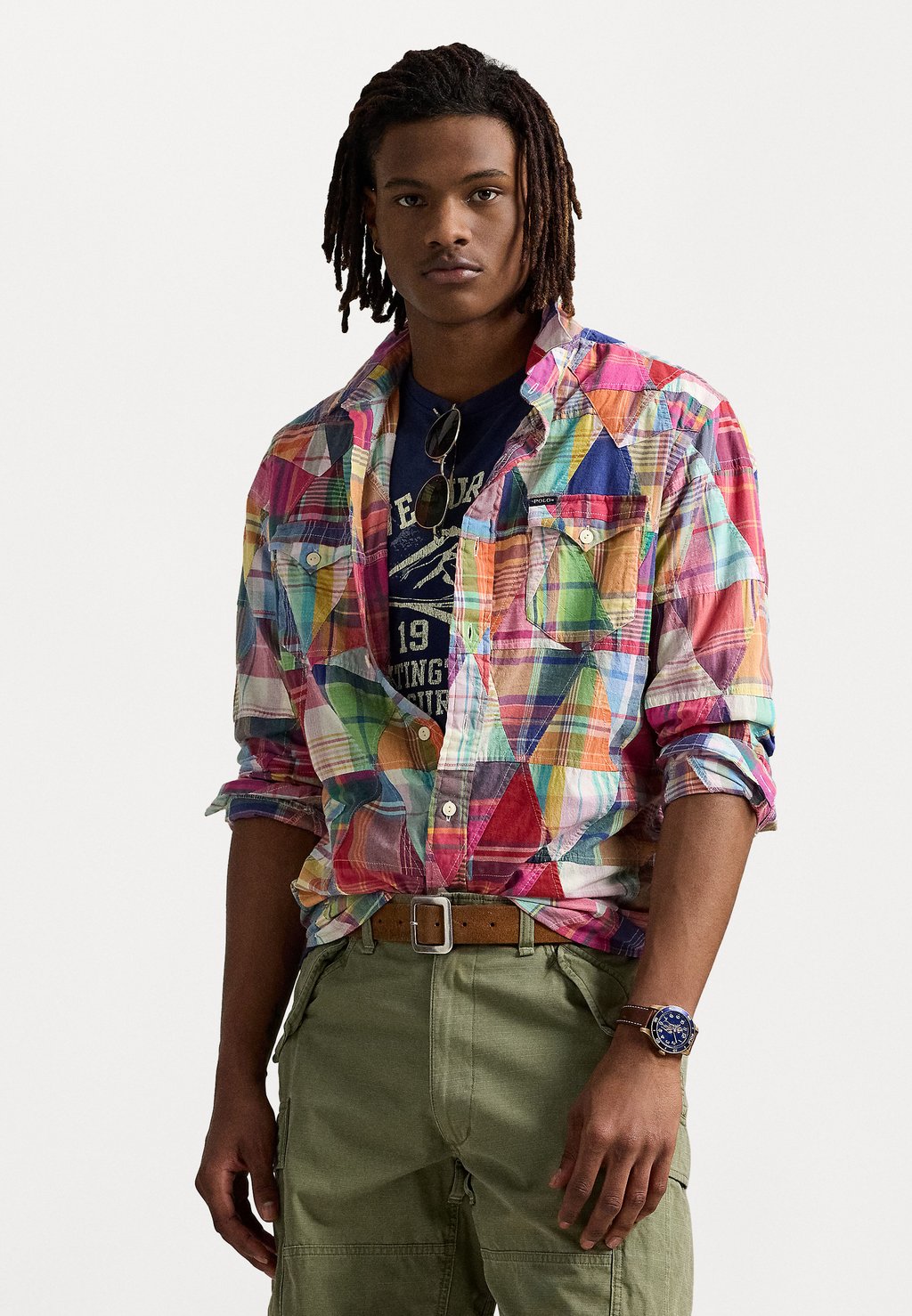 

Рубашка PATCHWORK MADRAS LONG SLEEVE SPORT SHIRT Polo Ralph Lauren, мультиколор