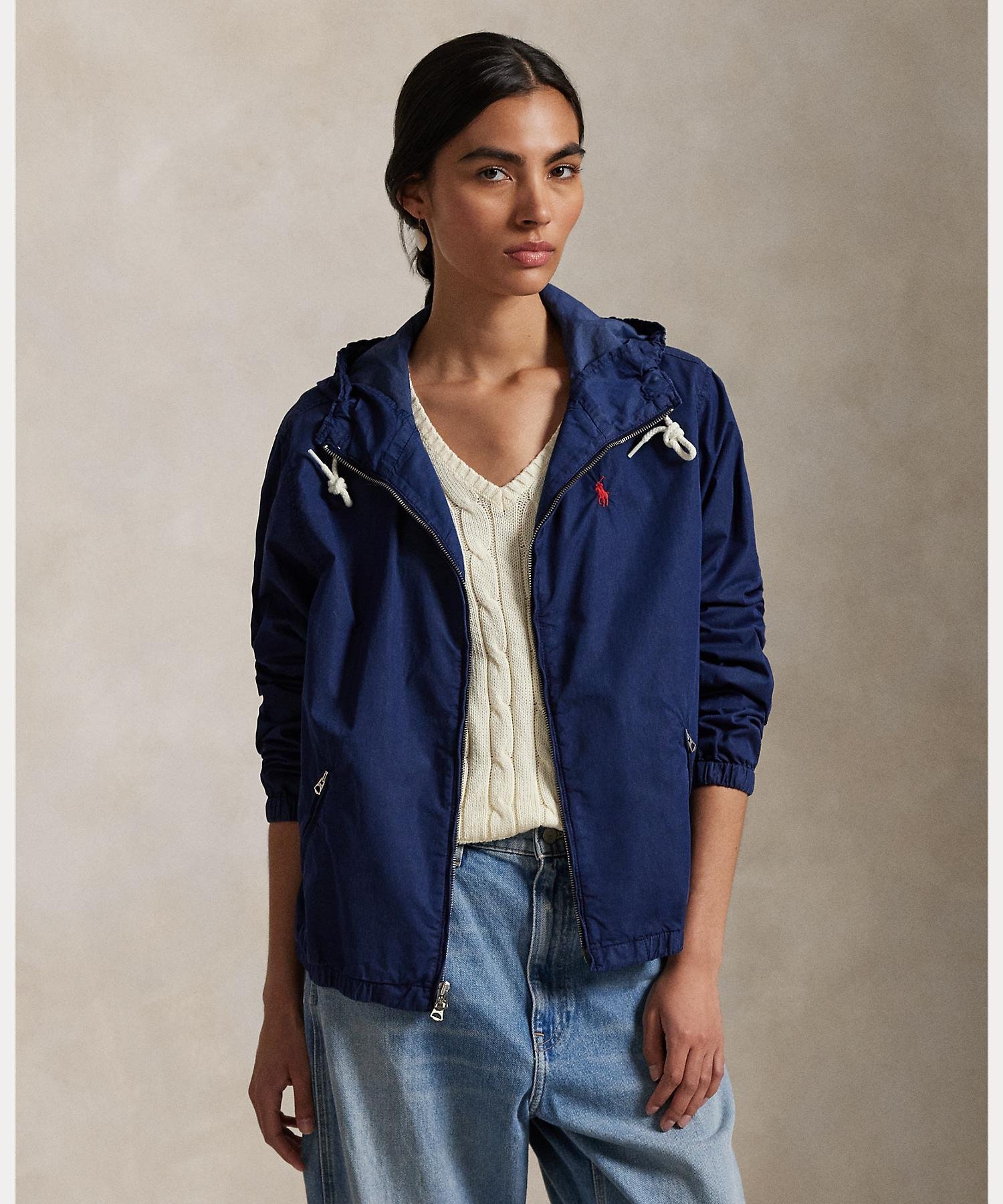 Куртка с капюшоном из саржи Polo Ralph Lauren, 410 Navy