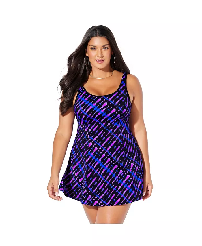 

Женское хлорстойкое платье-купальник Tank Swimdress Swimsuits for All, фиолетовый