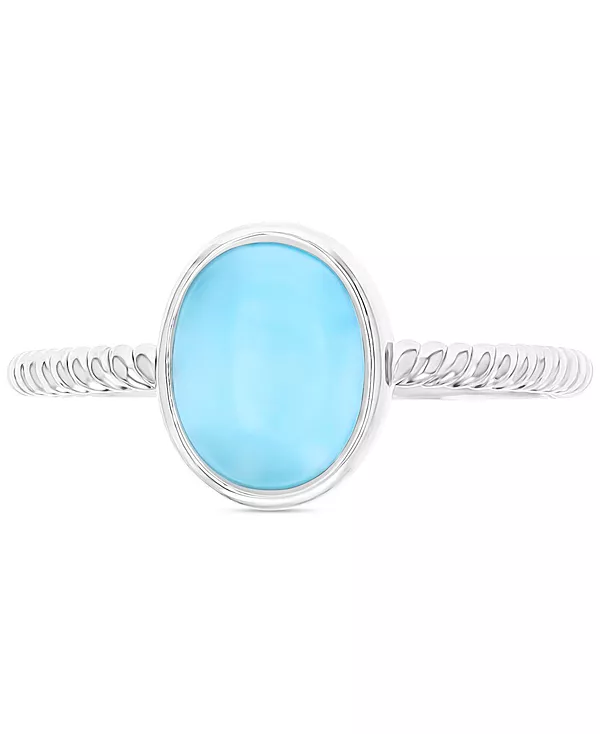 

Кольцо с овальным ларимаром из стерлингового серебра Macy'S, larimar