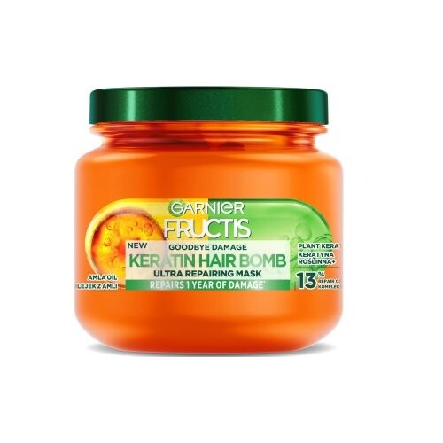 

Восстанавливающая маска для волос 320мл Garnier, Fructis Goodbye Damage Keratin Hair Bomb