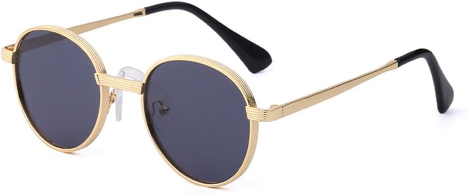 

Солнцезащитные очки MUTYNE в стиле панк для женщин и мужчин, винтажные круглые, для вождения, мужские солнцезащитные очки с защитой от УФ-излучения UV400 для путешествий, C04-golden Gray