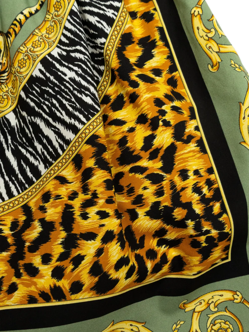 Юбка с тигровым принтом Versace Kids, зеленый — фото 4