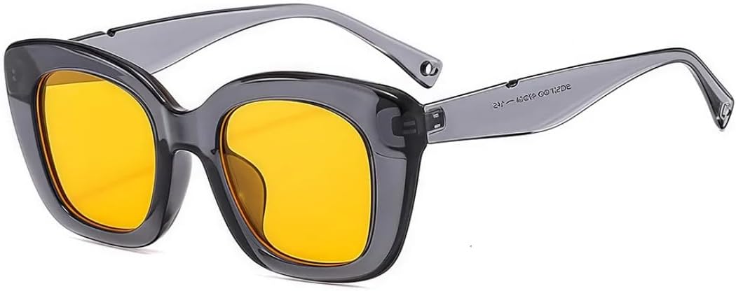 

Солнцезащитные очки с защитой от УФ-излучения UV400 | Толстая оправа с леопардовым принтом | Линзы конфетных цветов для занятий спортом на открытом воздухе и вождения LXLHWN, Gray Yellow