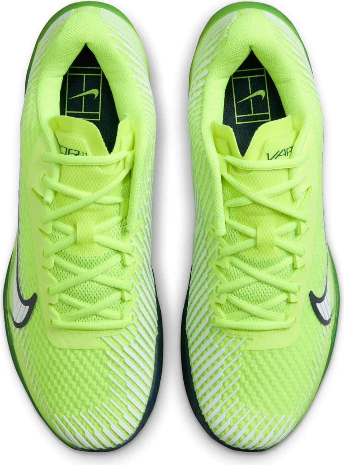 Кроссовки теннисные Nike Zoovapor 11 HC, шнуровка, Volt White Armory Navy — фото 4